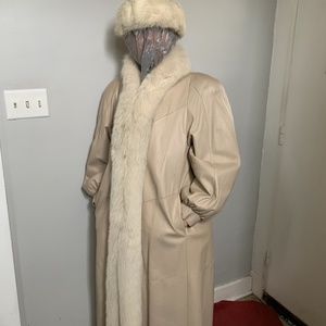 Leather evening coat